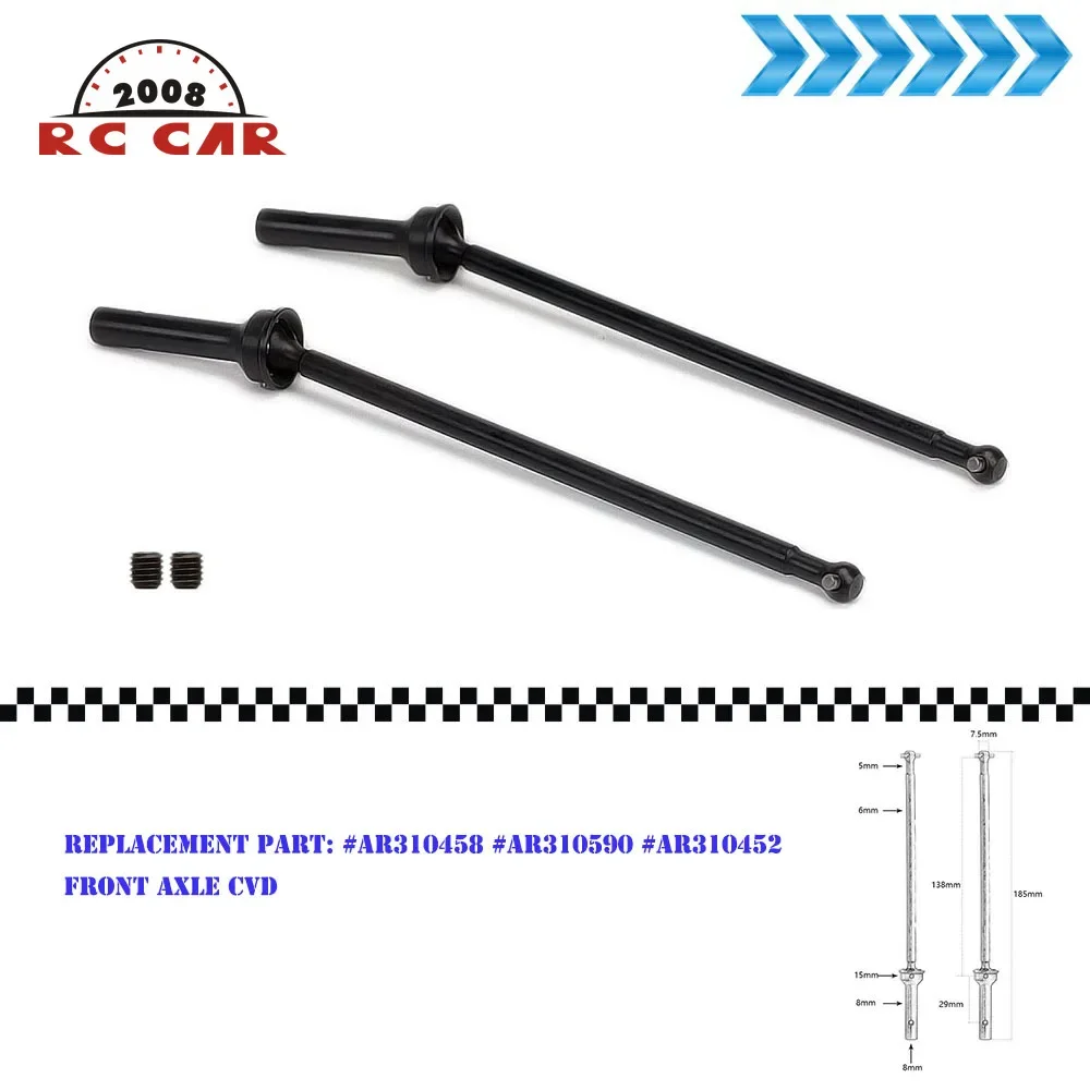 

1/8 Hard Steel Front Shaft Cvd Drive Shaft #AR310458 #AR310590 for Rc Car Arrma 6S Kraton Infraction Ntotrious Unlimited