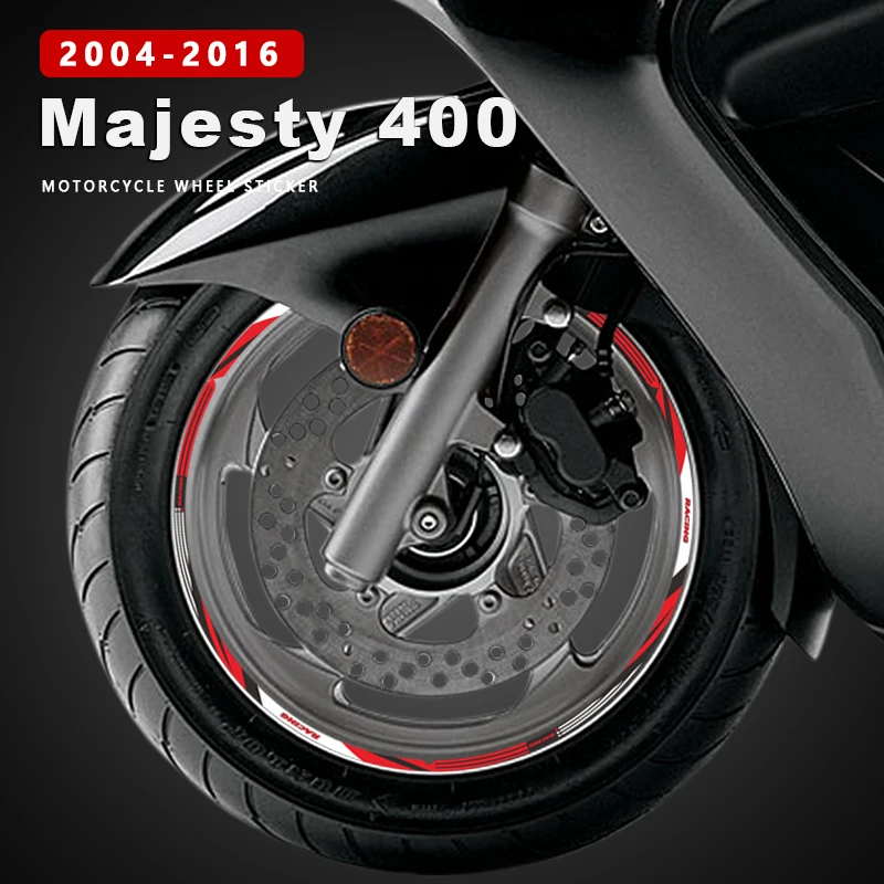 Motorcycle Wheel Sticker Waterproof Rim Decals 14/13 Inch Strip Tape for Yamaha Majesty 400 Accessories 2004-2016