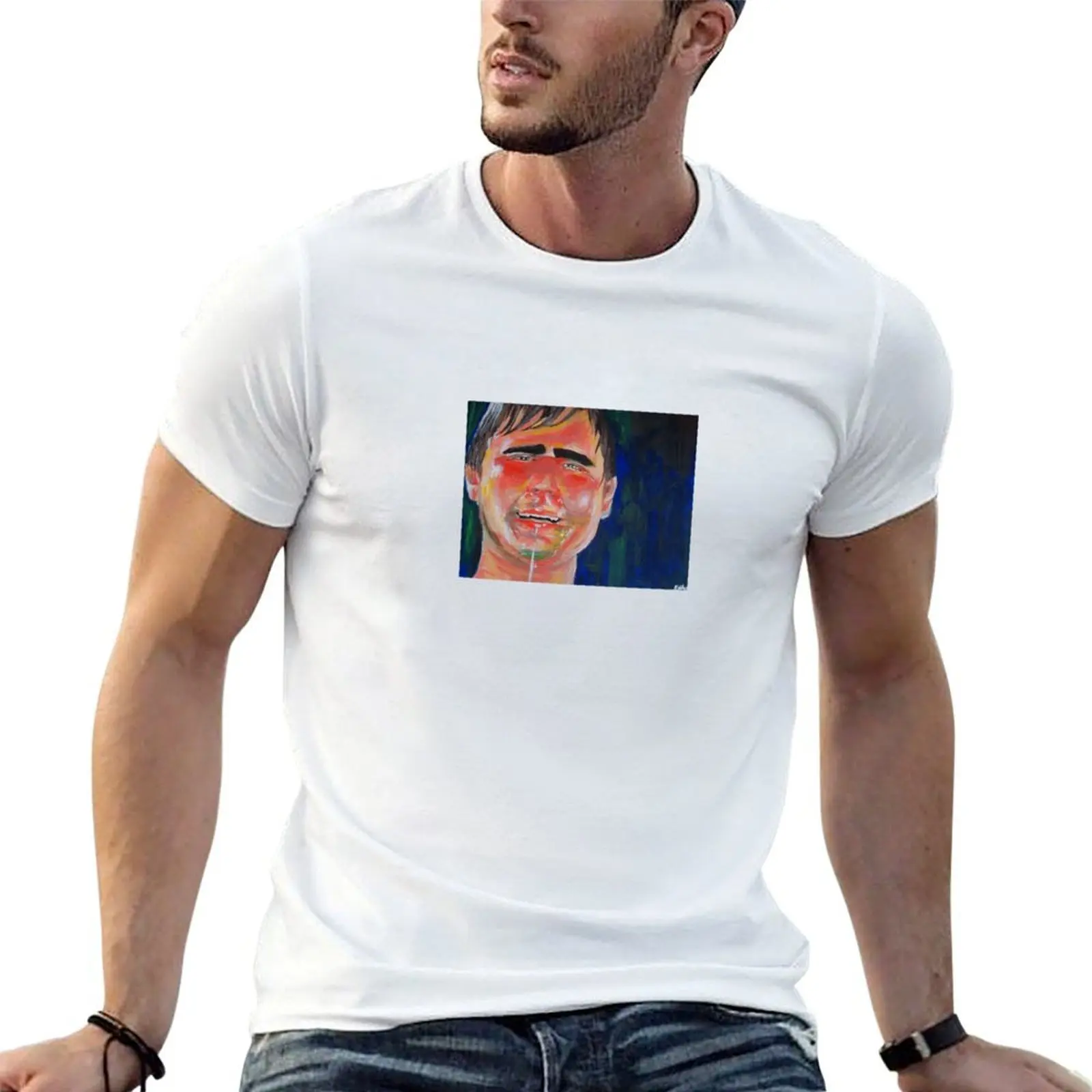 Casey Tatum Tim and Eric acrylic portrait T-Shirt animal prinfor boys Blouse mens designer t shirt