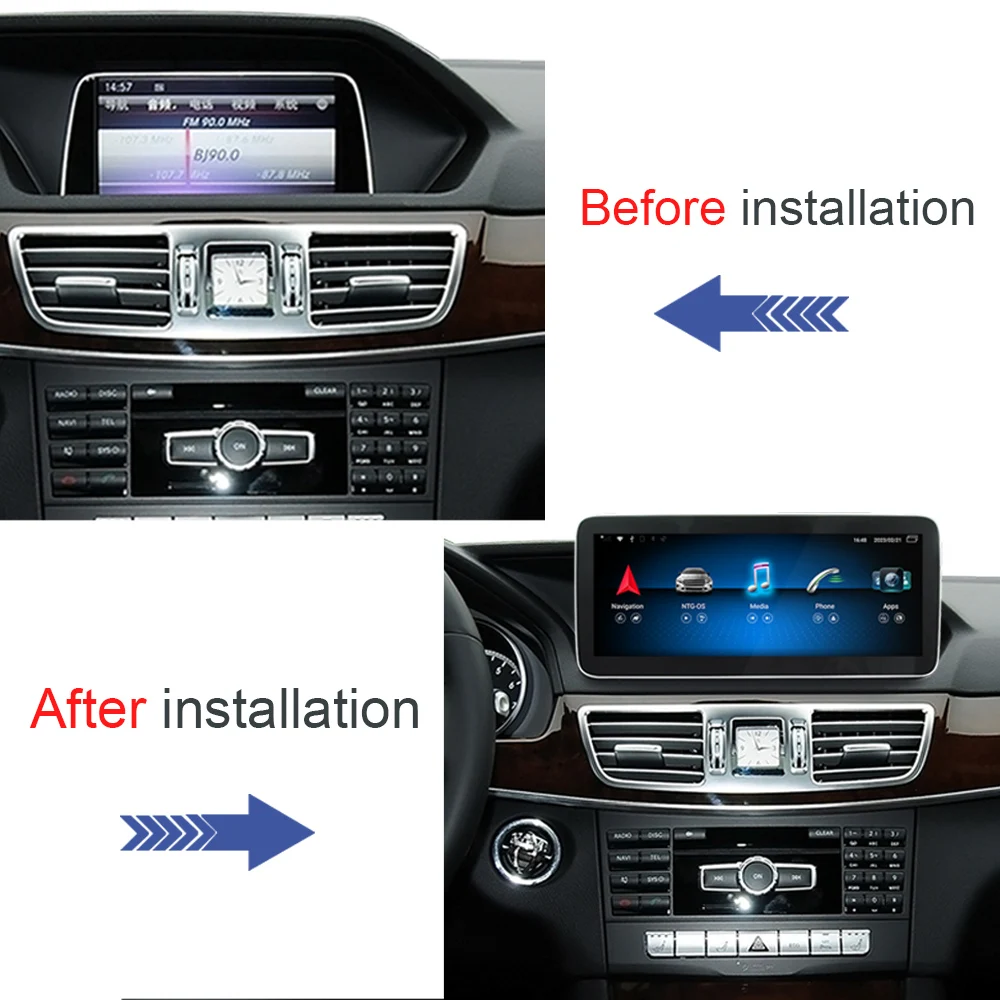 For Mercedes Benz E W212 E300 350 2009 to 2015 Android 12 CarPlay 4G Car DVD Radio GPS Navigation Multimedia Player HD Screen