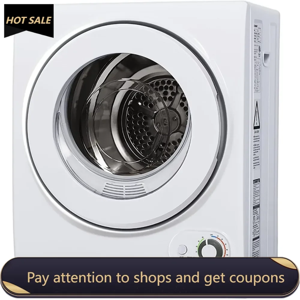 

110V Portable Clothes Dryer 850W Compact Laundry Dryers 1.5 cu.ft Front Load Stainless Steel Electric Dryers Machine ,White