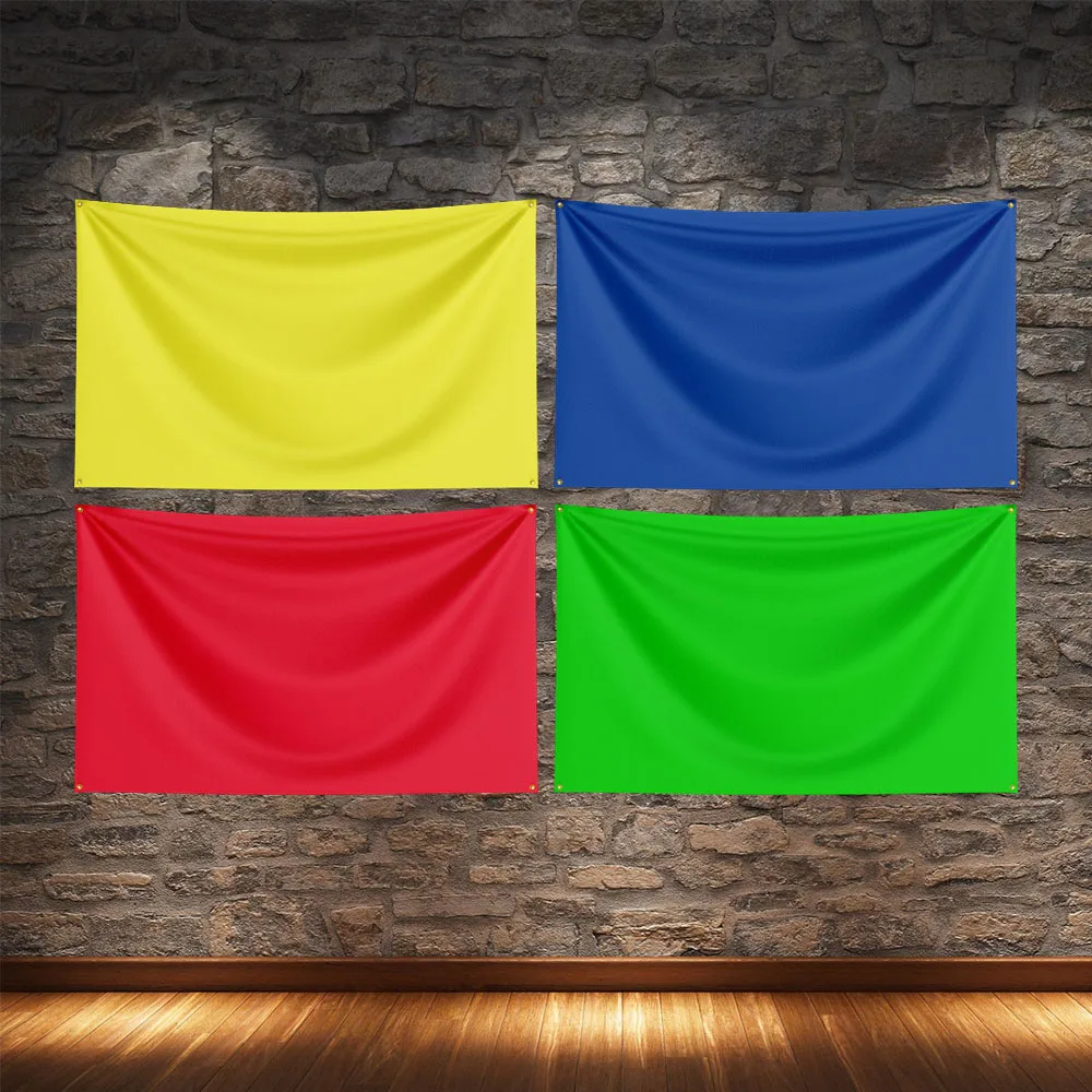 3X5Ft F1 Auto Racing Plain Yellow Blue Red Green Flag For Decor