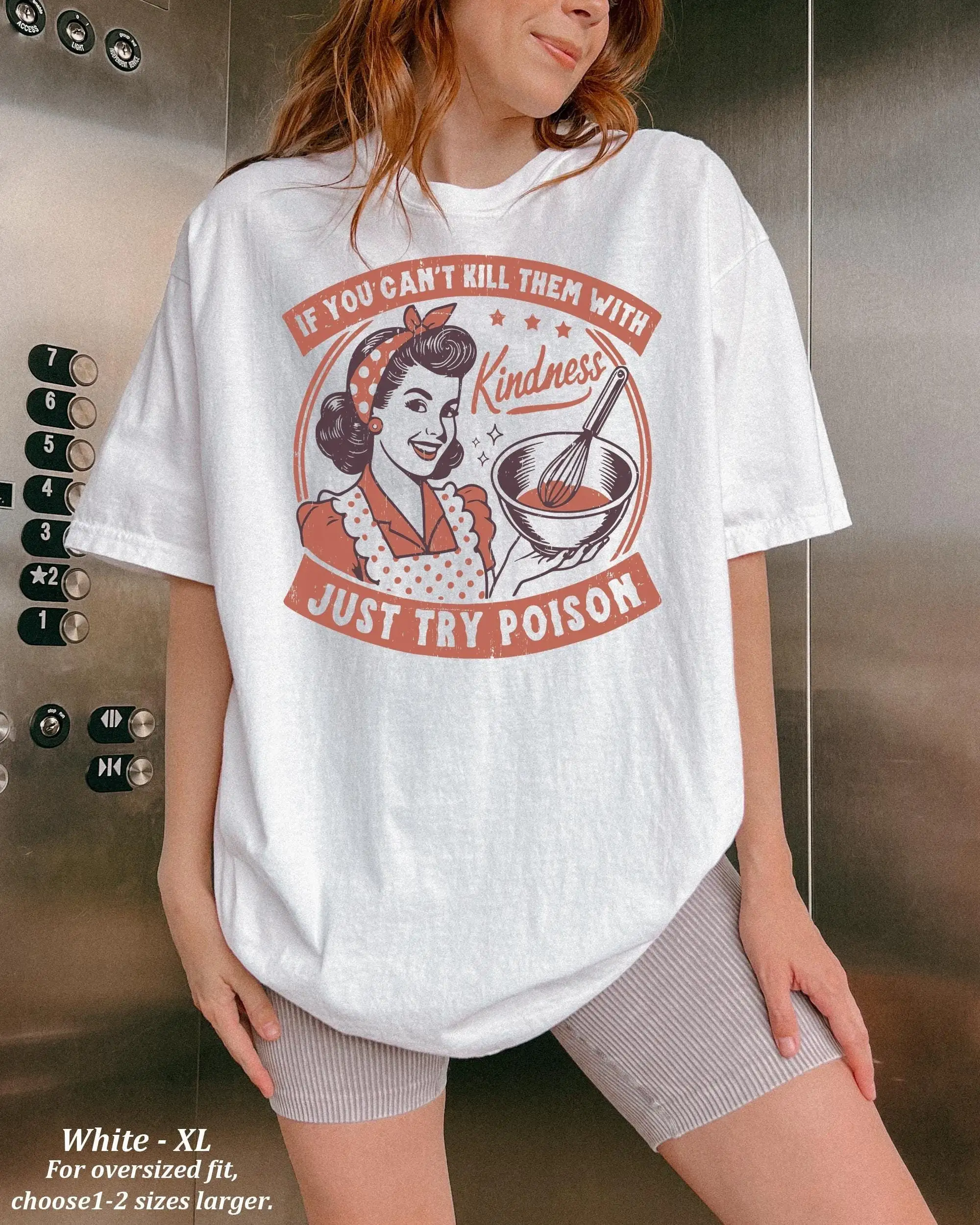 Комфорт цвета, если вы не можешь убить их с добротой, просто попробуйте футболку с ядом, забавная футболка с надписью FeminisT