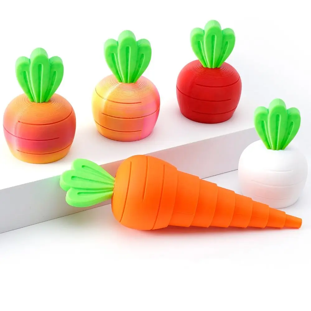 

Novelty PLA 3D Printed Carrot Model Colorful Telescoping Scalable Unzip Toys Funny Toys Desktop Decorations