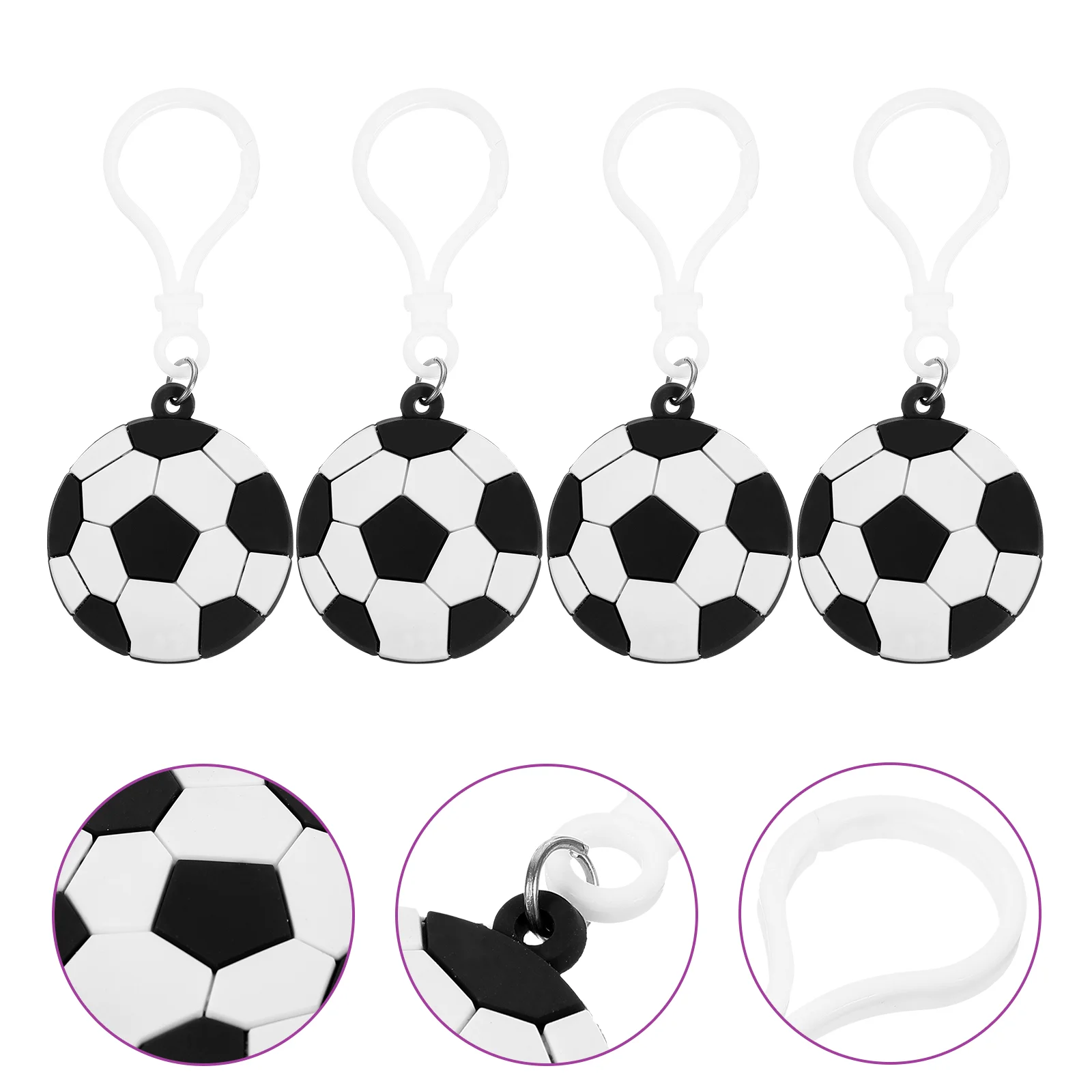 

Soccer Keychains for Backpacks Football Mini Rings Portable Adorable Pendant Hanging Pvc Child Keyring