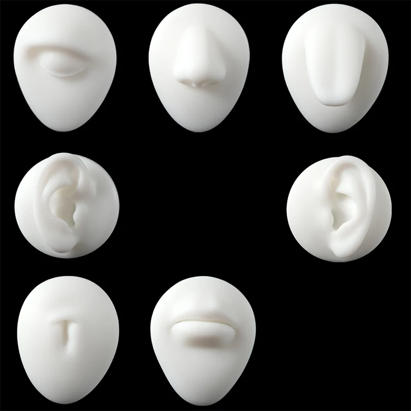 1PC Soft Silicone Simulation 1:1 Ear Nose Navel Nipple Model Practice Piercings Tools Jewelry Display Teaching Tool Accessories