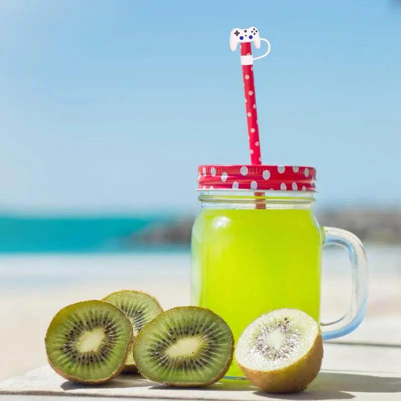 Cartoon Straw Cover Dustproof Straw Topper Lids Safe and Hygienic Drinking Tool for School Car Travel Dormitory and Home