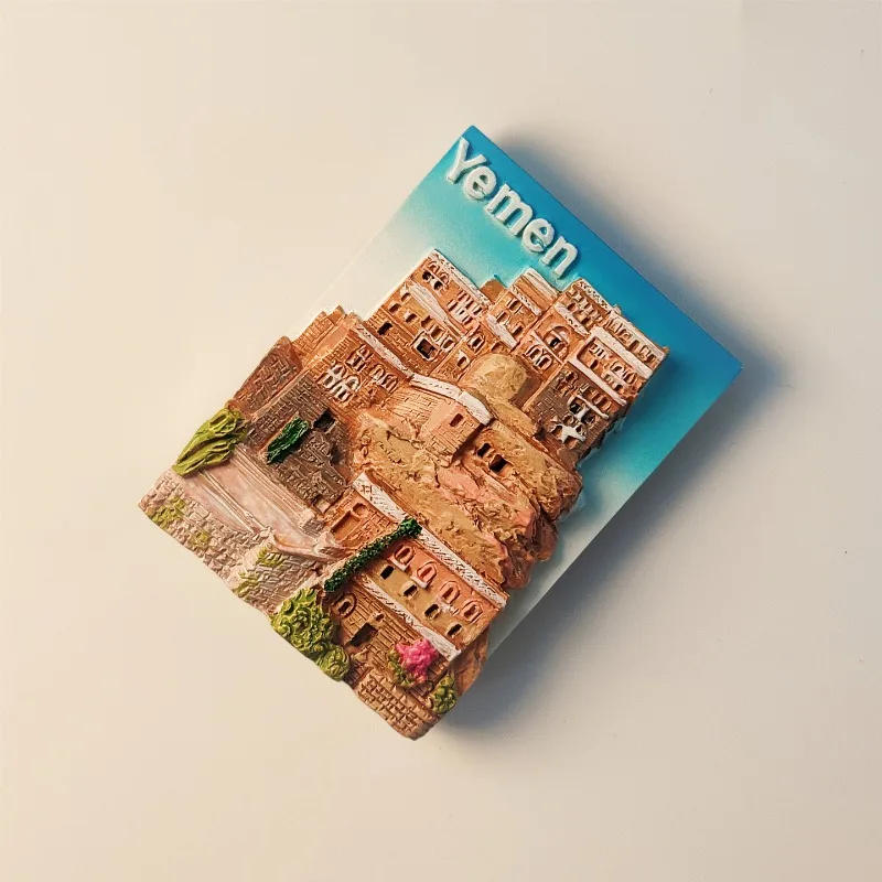 Republic of Yemen Fridge Magnets Middle East Travell Souvenirs Old Walled City of Shibam Fridge Stickers Birthday Gifts