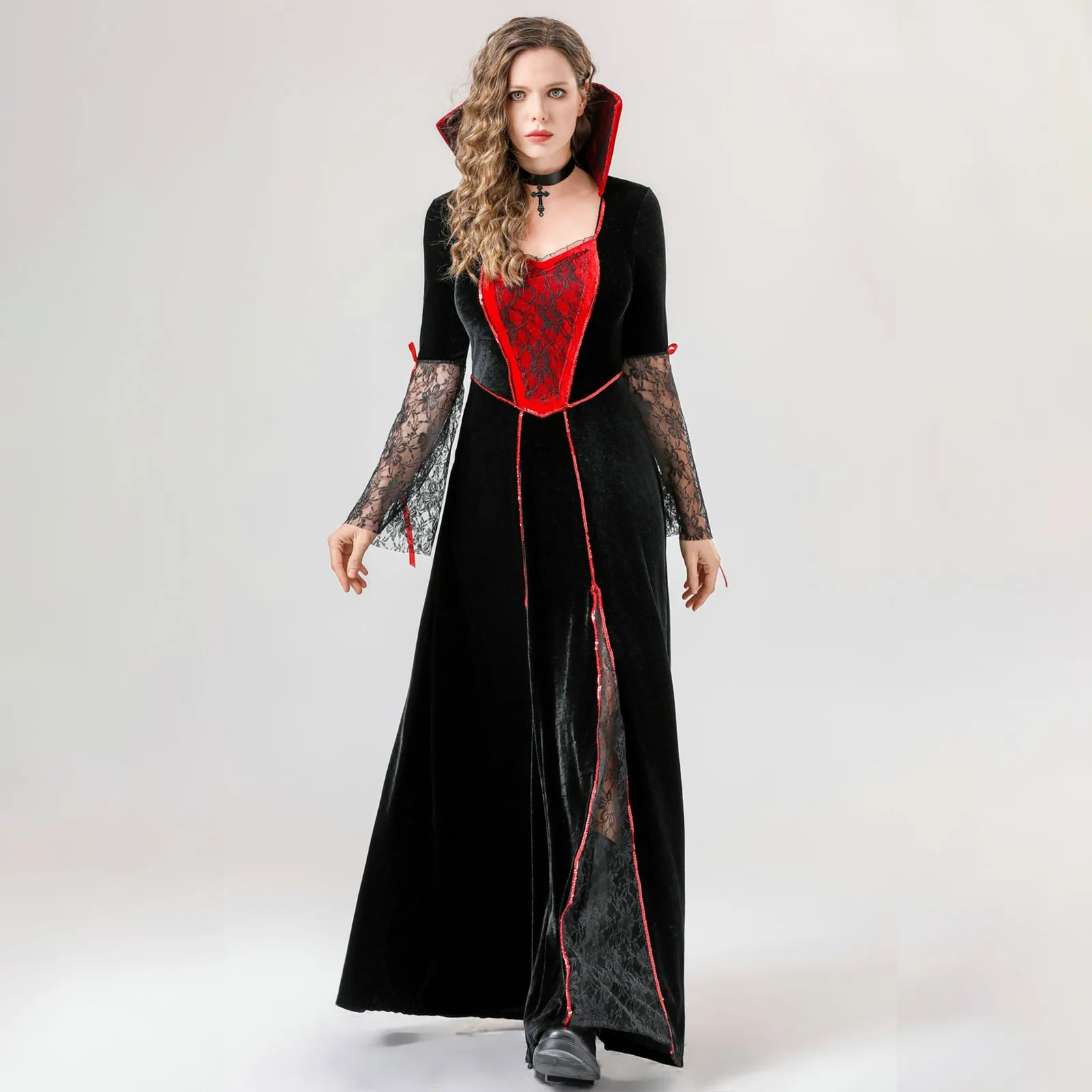 Halloween medieval vestido renascentista vampiro vestido para mulheres vintage cosplay pirata traje bruxa carnaval vestir-se festa