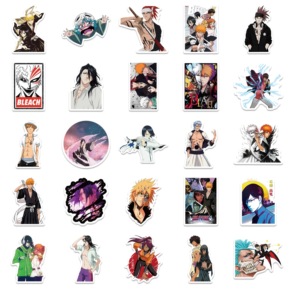 new 2022NEW 10/50PCS Anime BLEACH Stickers for Phone Laptop Water Bottle Suitcase Waterproof Graffiti