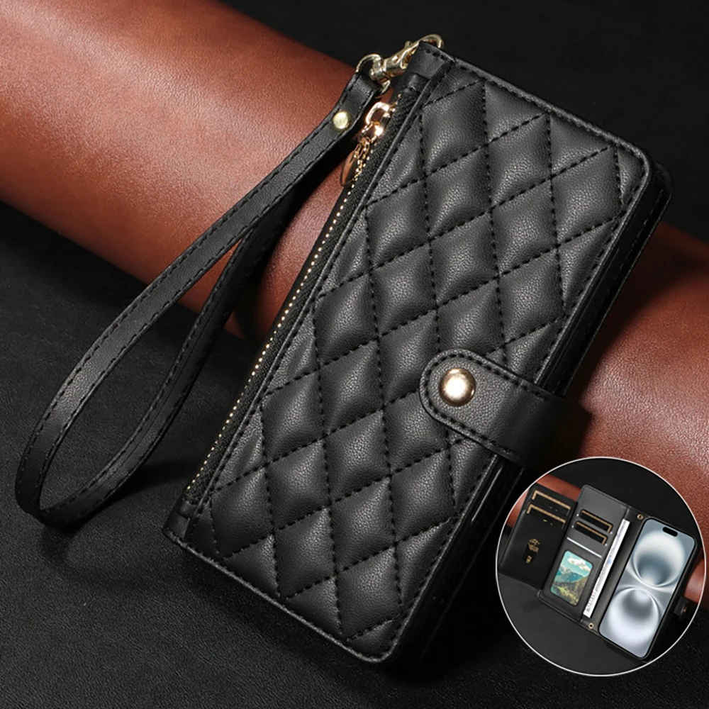 

Флип-чехол для Samsung Galaxy A56 A36 A26 A16 A06 A17 A07 5G 4G кожаный чехол-бумажник на молнии для Galaxy A56 A 36 26 16 06 17 Cover