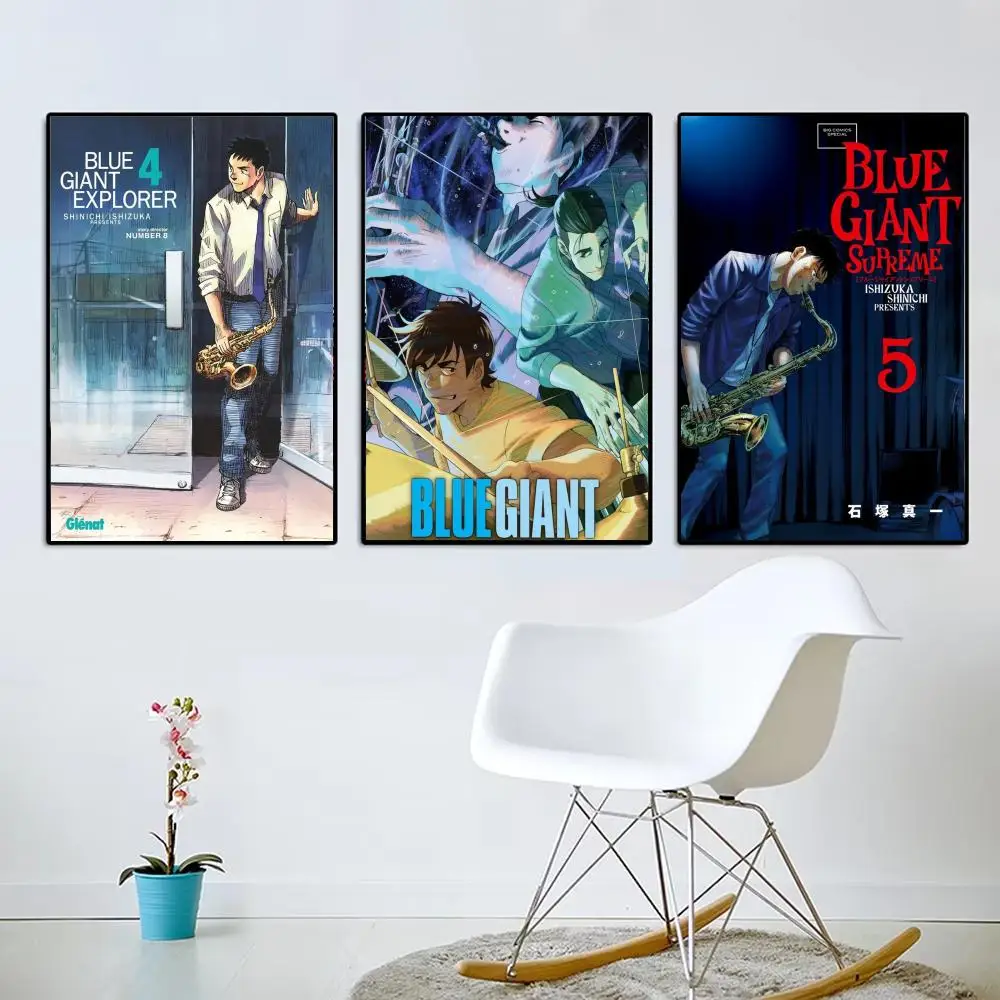 Anime B-Blue Giant Poster Modern Aesthetic Wall Art Poster Minimalist Room Decoration Items