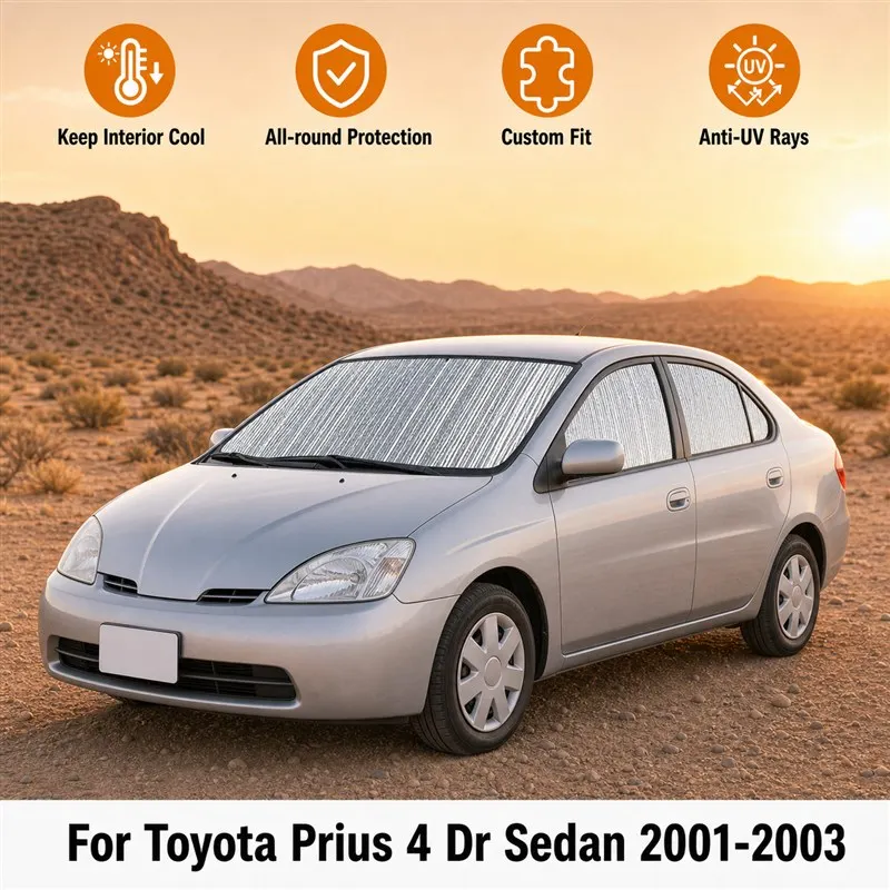 

For Toyota Prius 4 Dr Sedan 2001-2003 Full Set Car Window Sunshades UV Block Privacy Heat Insulated Foldable Car Curtain