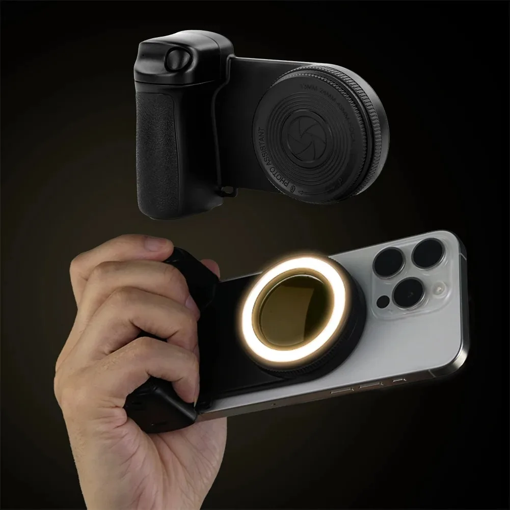 Luce per selfie per telefono cellulare Impugnatura per telefono compatibile con Bluetooth Impugnatura per fotocamera Impugnatura per selfie Luce video Luz Ringlight a LED
