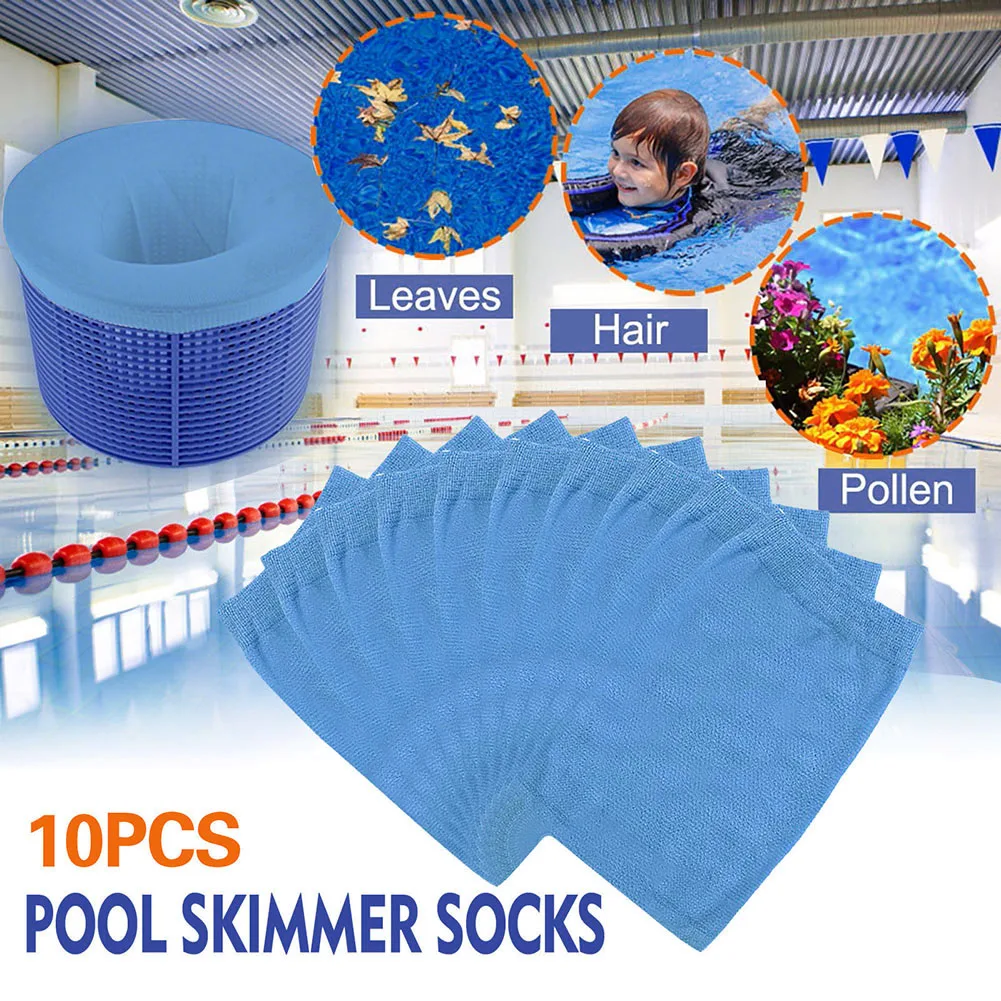 5/10/15Pcs Filter Storage Pool Skimmer Socks Elastic Mesh Screen Net Swimming Pool Filter Socks for Baskets Skimmers Ground Pool