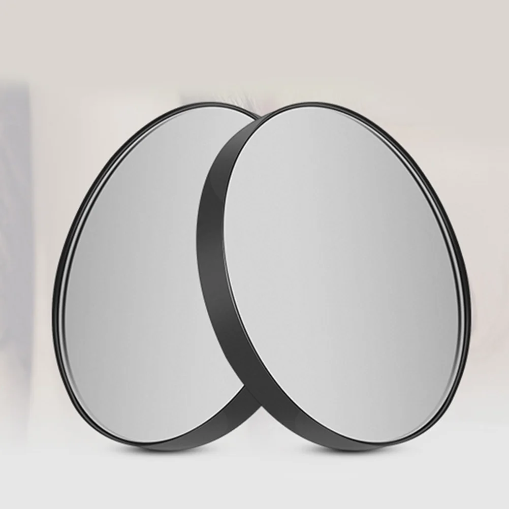 2Pcs Round Compact Makeup Mirror 10x Magnifying Glass 8.8cm Bathroom Tool Portable Suction Cups Compact Makeup Mirror