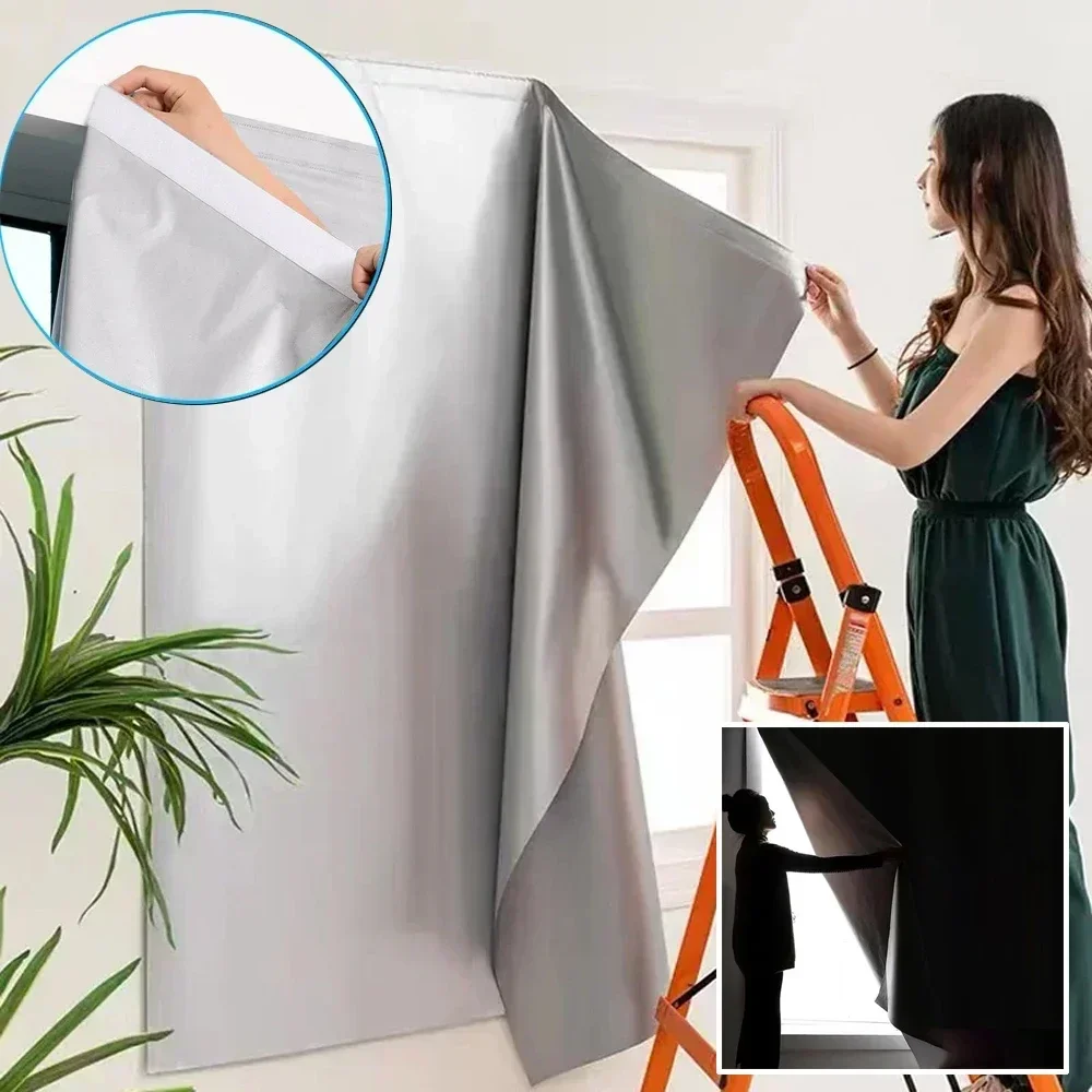 

Self-Adhesive Blackout Cloth Curtains Double Sided 99% Blackout Curtain Sunshade Curtains Easy Install cortinas para ventanas