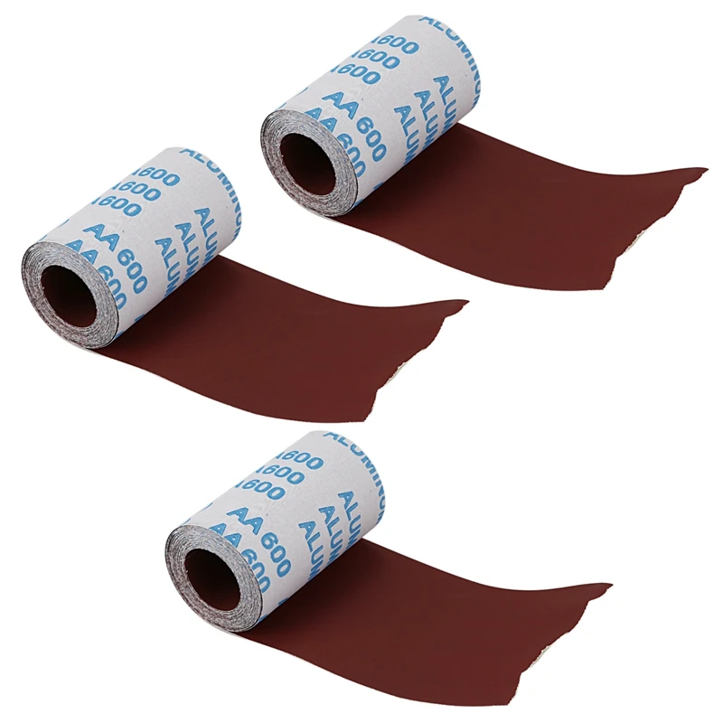 

3Pcs 5M Long 115Mm Width 600 Grit Abrasive Sanding Sand Paper Sandpaper