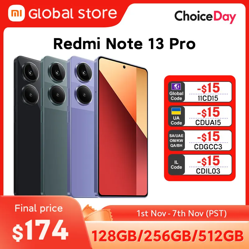 New Global Version Xiaomi Redmi Note 13 Pro 4G Smartphone MTK Helio G99-Ultra 6.67