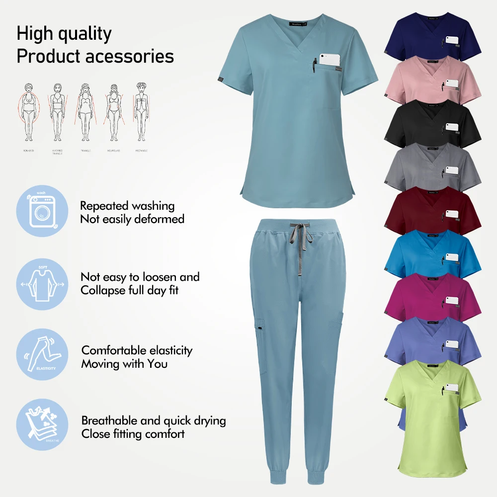 Niaahinn Surgery Nurse Workwear Dentist Work Clothes Women Medical Uniform Pet Clinic Work Sets Medical Doctor Surgical Uniforms
