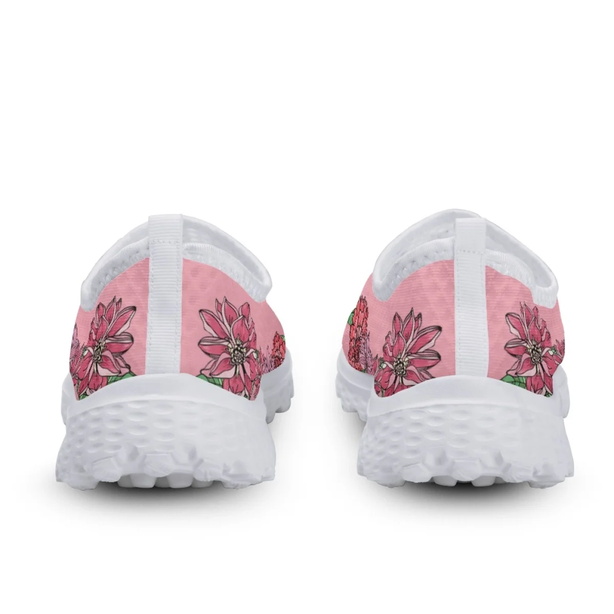 INSTANTARTS Women's Custom Name Flats Poodle Dog Floral Pattern Lady Wear-Resistant Tennis Snekaers Casual Slip-on Mesh Loafers