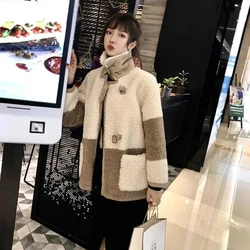 Autumn Winter New Faux Lamb Wool Coat Female Long-sleeve Casual Loose Jacket Ladies All-match Thick Fur Warm Top