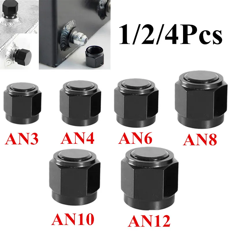 1/2/4Pcs AN4 AN6 AN8 AN10 AN12 Adapter Female Flare End Cap Plug Tube Nut Hexagon Head Port Blanking Lock Hose Connector Fitting