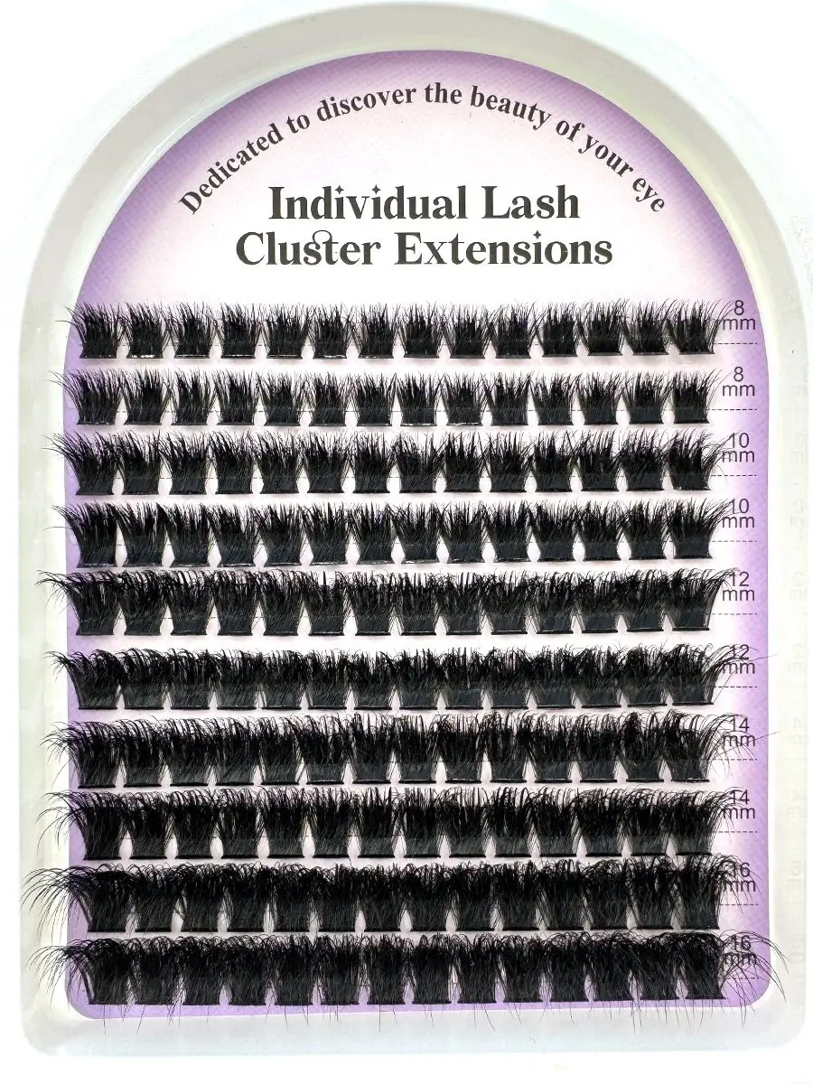 10 Reihen 5D flauschige dicke Wimperncluster 60-160D D/DD Curl Wispy Einzelwimpern 8–16 mm Mix Wimpernverlängerungen Falsche Wimpern – Detail 1