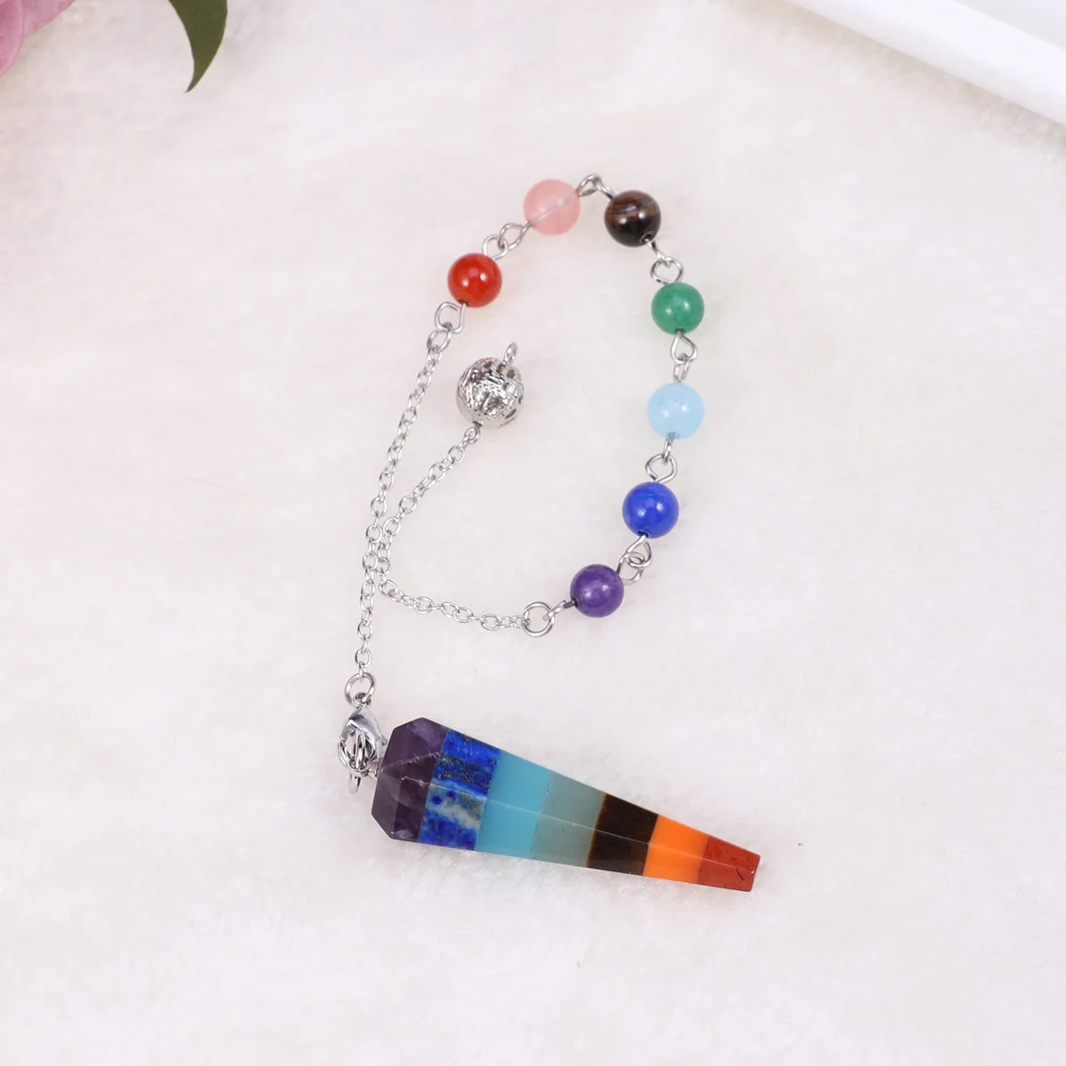 

Chakra Pendant Necklace Decoration Meditation Jewelry Hexagonal Healing Gemstones Necklaces
