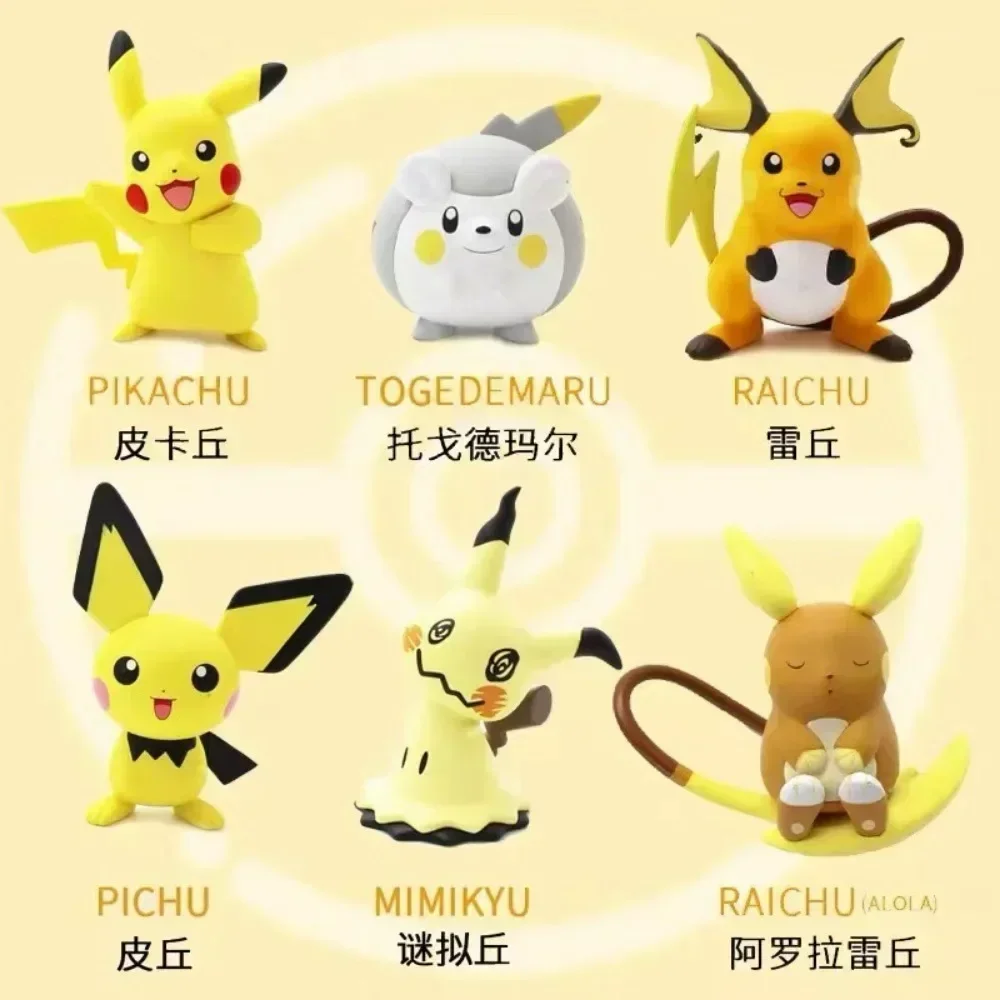 2024 Pokemon Toys Cute Pikachu Pichu togemarpu Raichu Mimikyu Anime Character Models bambole decorazioni Desktop regali per bambini