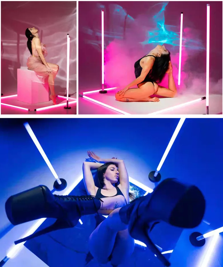 مستودع الولايات المتحدة الأمريكية القابلة لإعادة الشحن TL-120 اللاسلكية RGB LED أنبوب بار ضوء ملء مصابيح لكابينة الصور باد