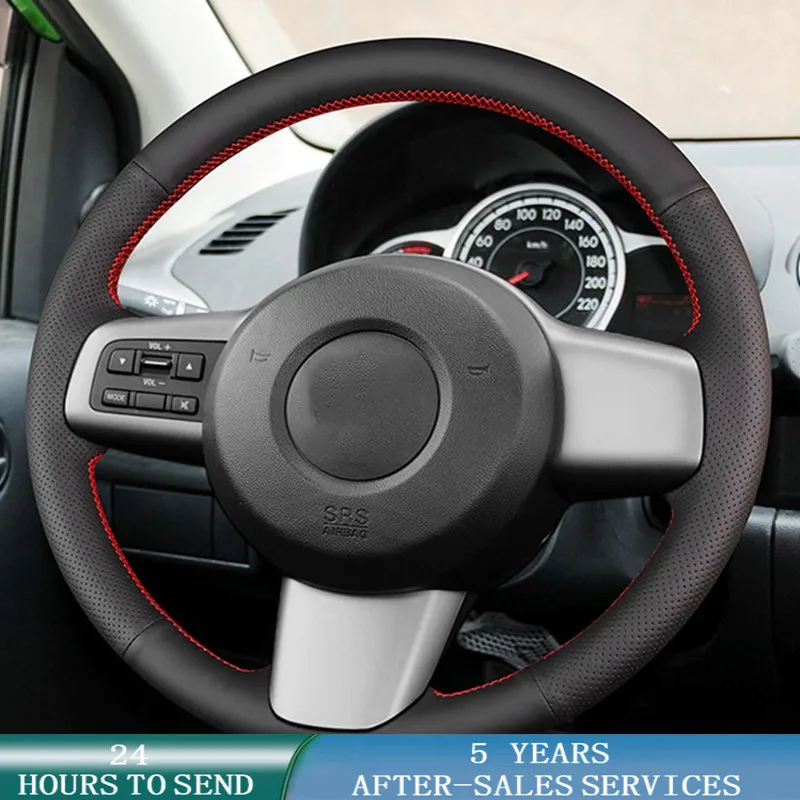 Car Steering Wheel Cover Non-Slip Original Steering Wheel Braid Car Accessories For Mazda 2 2008 2009 2010 2011 2012 2013 2014