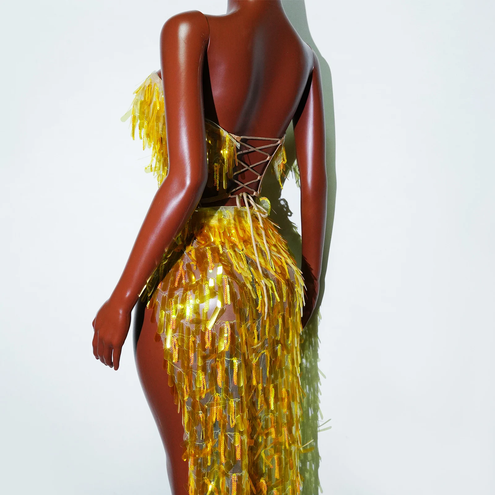 Luxe Glitter Goud Zilver Lange Jurken Sexy Vrouwen Dans Zanger Party Club Drag Queen Verjaardag Stage Performance Gogo Kostuums