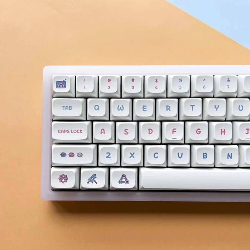 แป้นพิมพ์ Keycap XDA โปรไฟล์122ชุดสีขาวเรียบง่าย PBT Dye Subbed คีย์สำหรับ MX สวิทช์วิดีโอเกม City หมวก