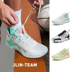 Xtep JLIN-TEAM-メンズバスケットボールシューズ,ミッドコンバットスニーカー,クッションサポート,夏,876219120005