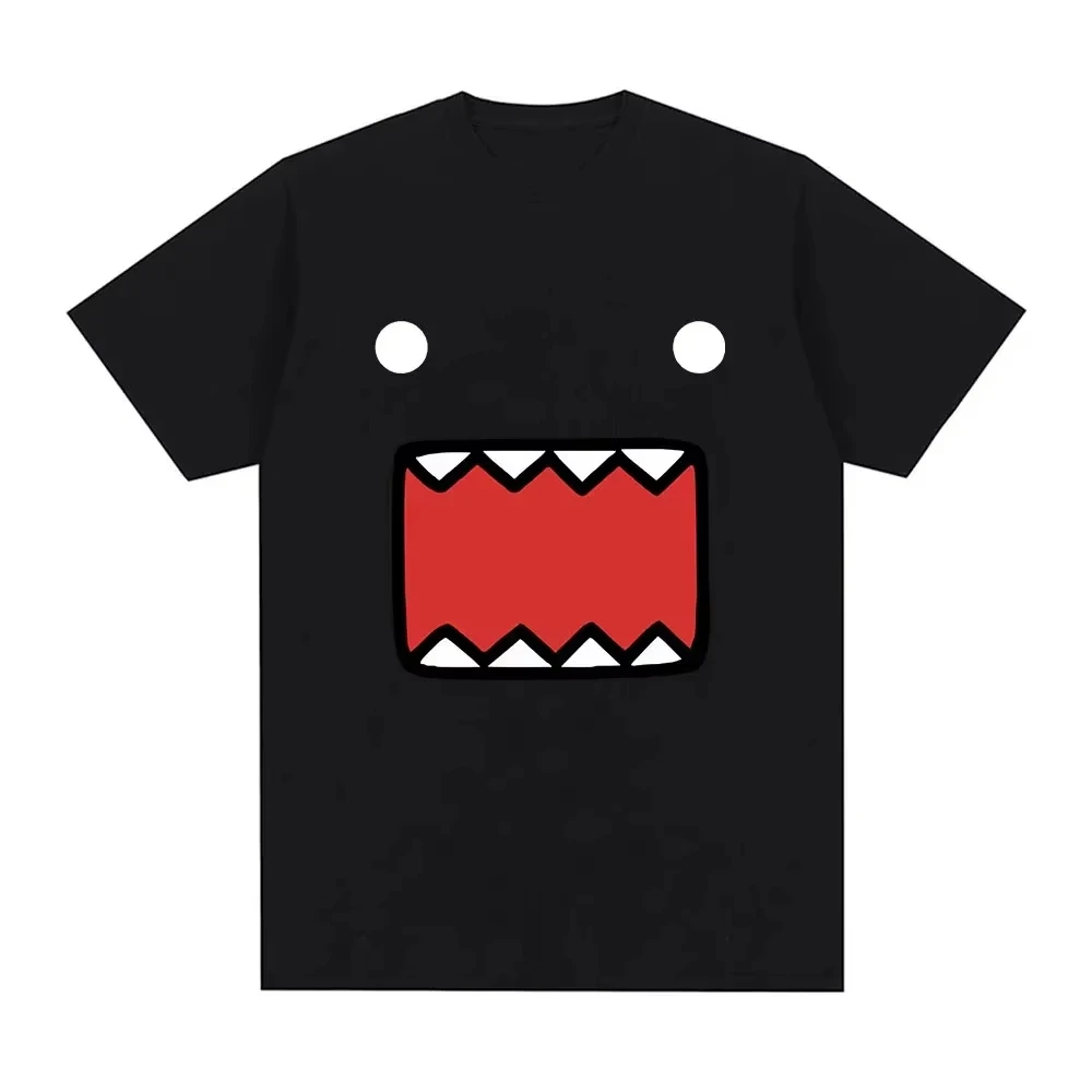Epic Face Domo Kun T-shirt d'été décontracté en pur coton à col rond et manches courtes pour couple, taille M
