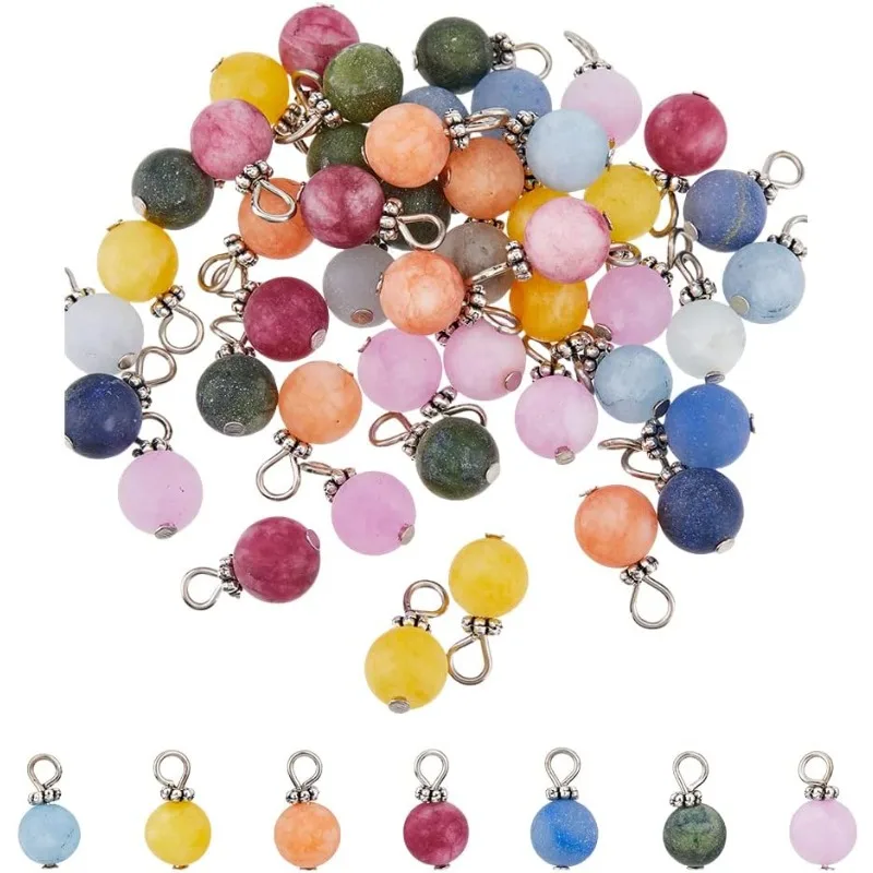 Natural Gems Pendant Stone Pendant Beads Dangle Charm for DIY Jewelry Making