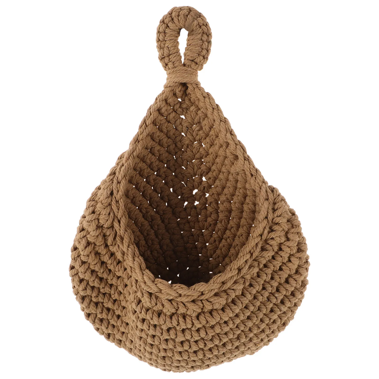 

Hand Woven Storage Basket Medium Size Cotton Rope Fruit Bag Kitchen Hanging Baskets Vegetable Onion Egg Planter Wall Mount Space