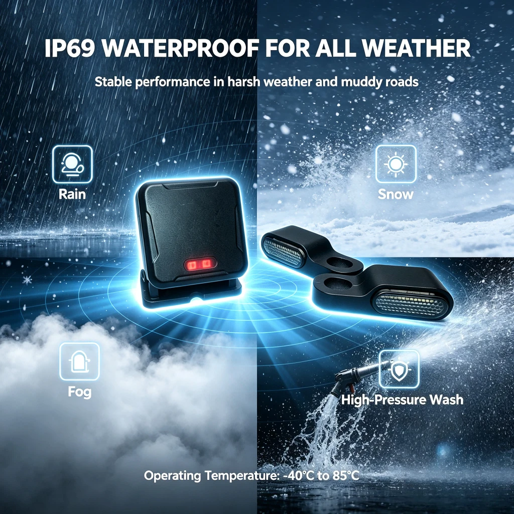 Motorcycle BSD Blind Spot Detection System 77Ghz Millimeter Wave Radar Reversing Sensor Change Lane Safe 50m Range view 4