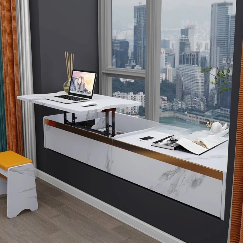Sitting Bedroom Bay Window Lifting Desk Storage Low Cabinet