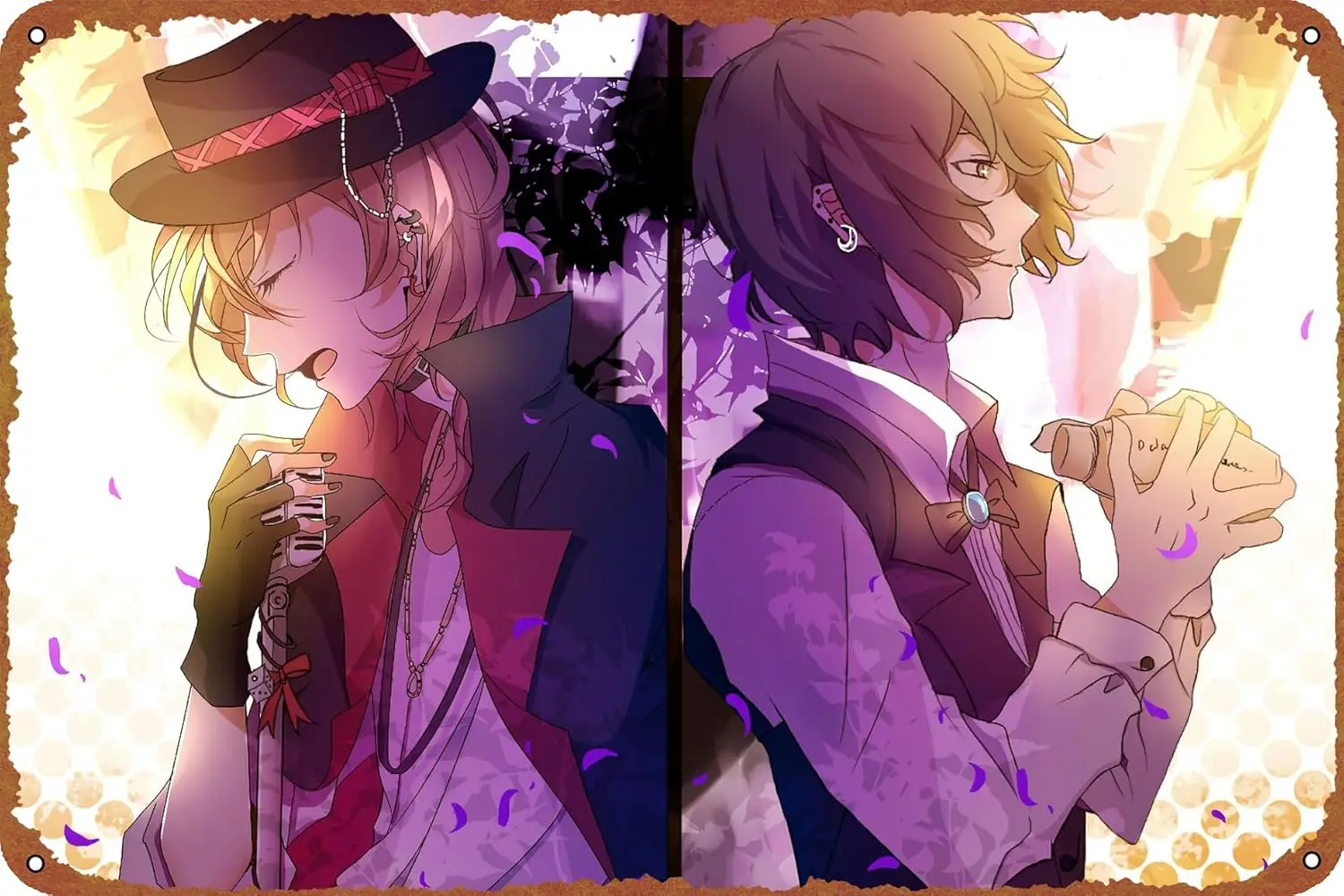Osamu Dazai Bungou Stray Dogs Chuuya Nakahara Posters Tin Signs Retro Metal Movie Tins for Bar Pub Home Cafes Wall Decor,   (20X