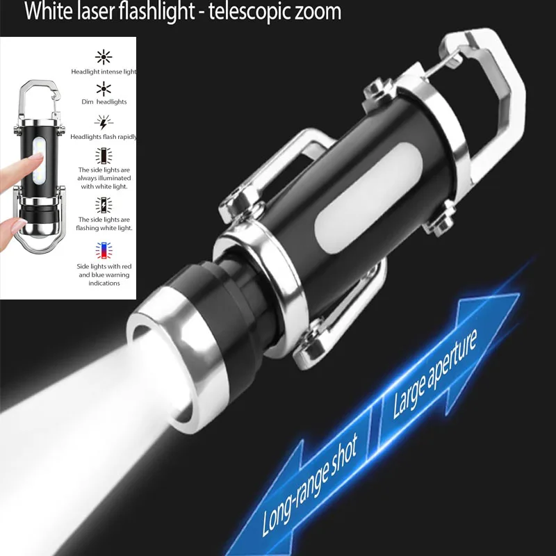 mini-keychain-flashlight-rechargeable-1200lm-super-bright-led-zoom-flashlight-waterproof-camping-torch-lamp-with-power-bank