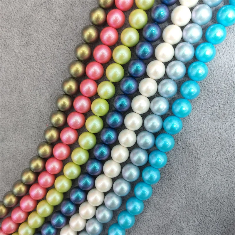 Illusion Pearl Glass beads Imitation shell pearl 6-10mm Beaded Loose Beads handmade DIY Jewelry Bracelet Necklace Accessories