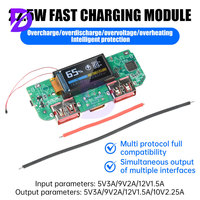 22.5W Fast Charging Module TFT Color Screen Digital Display Mobile Power 3.7V Ternary Lithium Battery Motherboard DIY Rechar