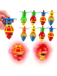 4pcs-Christmas Toys LED Glow Gyro Spin Countertop, LED Blinking Spin Toys,Plastic LED Peg-top Toy, Funny Random Toy For Kids  Pa