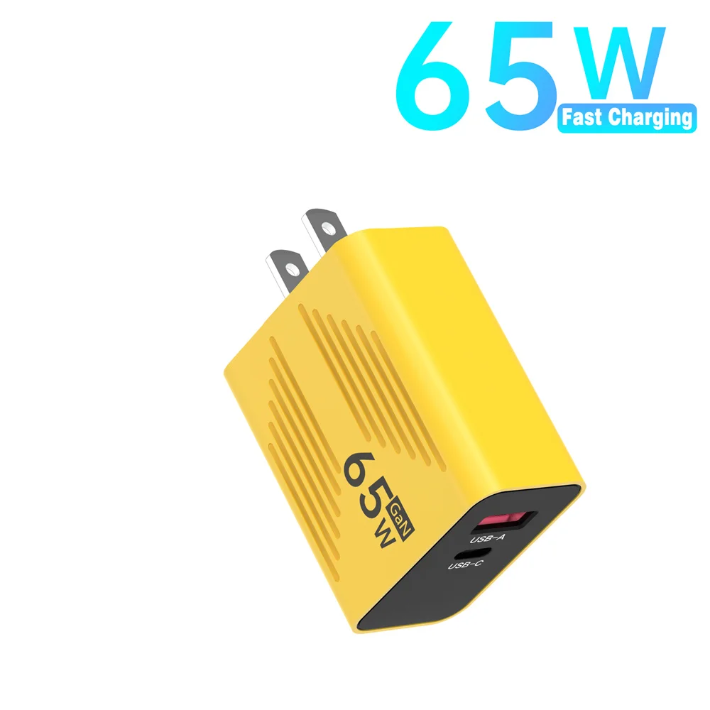65W GaN USB-C-Ladegerät mit schnellem Laden, PD Quick Charge 3.0 Netzteil für iPhone, Samsung, Xiaomi, Huawei, Wandladegerät