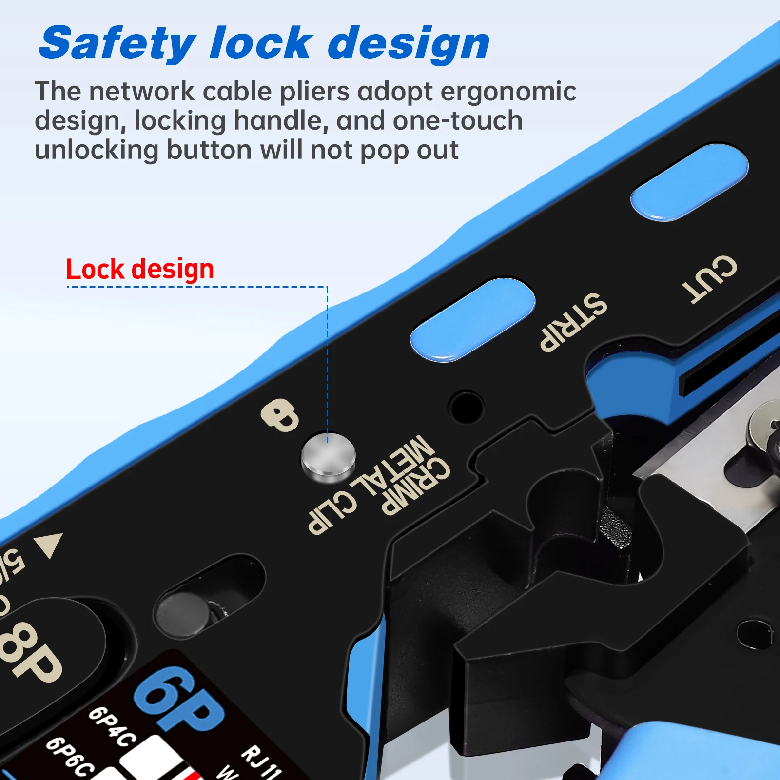 ZoeRax RJ45 CAT7 CAT6A Crimping Tool RJ45 Network Tool Kit for CAT6A CAT7 CAT5 CAT6 Connectors with Crimp Tool,Wire Stripper and Blades - view 4