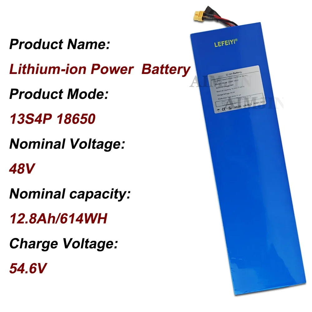 حزمة بطارية ليثيوم أيون 48 فولت 12800 مللي أمبير في الساعة 13S4P 18650، لسكوتر كهربائي Kugoo M4/M4Pro/MaxSpeed مع BMS