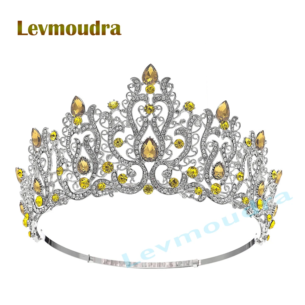 

Levmoudra Rhinestone Tiaras and Crowns for Wedding Bride Party Crystal Diadems Head Ornaments Fashion Accessories Headdress