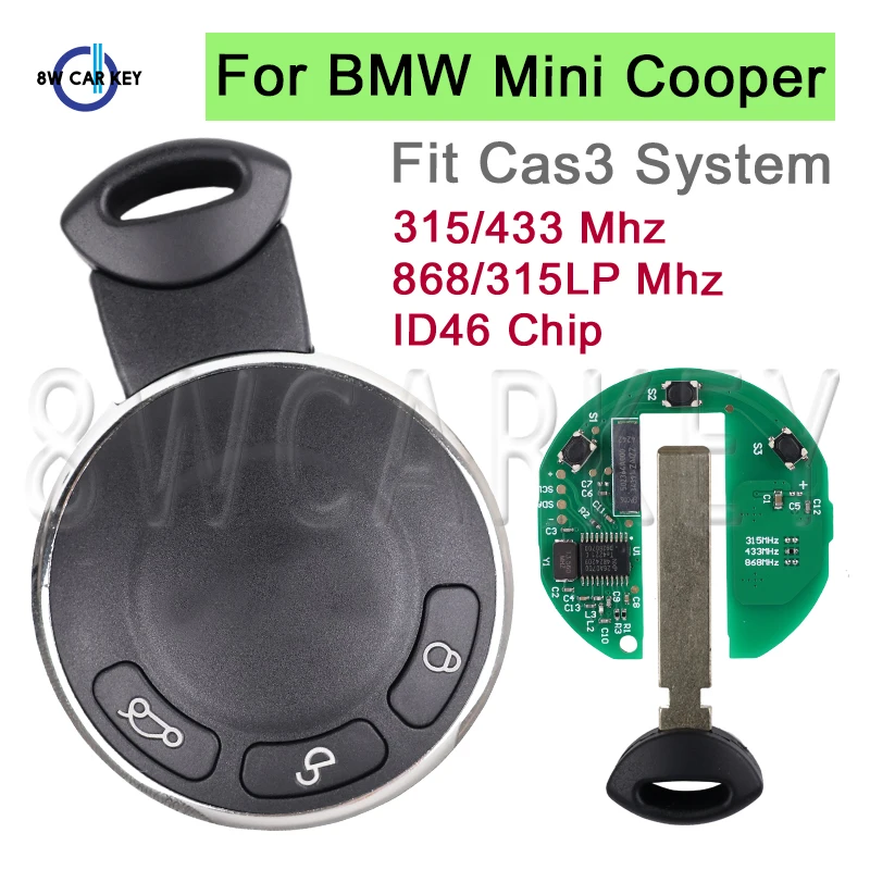 

Blade Smart Auto Key For BMW Mini Cooper For Cas3 System 315MHZ 433MHZ 868/315LP MHZ KR55WK49333 3 Buttons Remote Car Key Fob